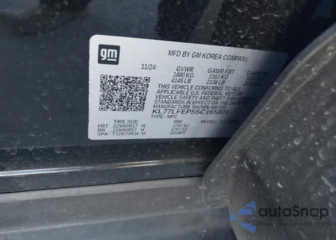 2025 Chevrolet Trax Fwd Ls from USA, damaged, VIN KL77LFEP5SC165801